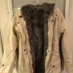 Fur lined trench